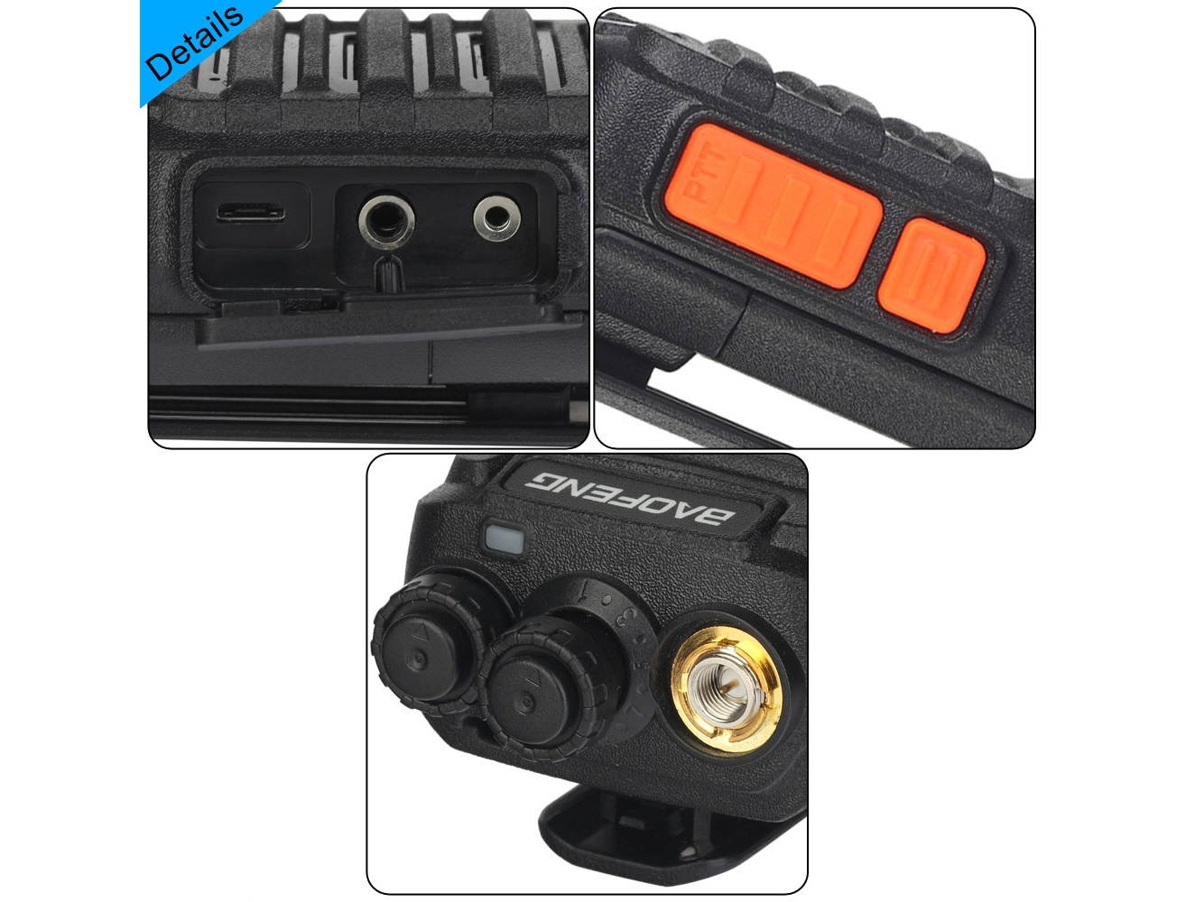 BAOFENG BF-C3 Single USB Cable Chargeable Handheld Walkie Talkie with 2800mAh Battery & Charger & Earphone