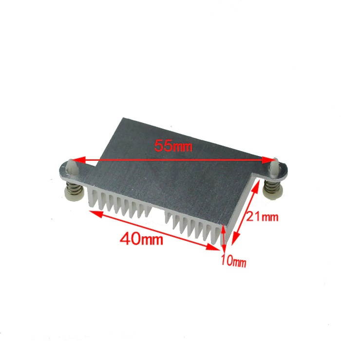 aluminum color classic video card/graphics card heat sink 40x21x10mm pitch-row 55mm radiator