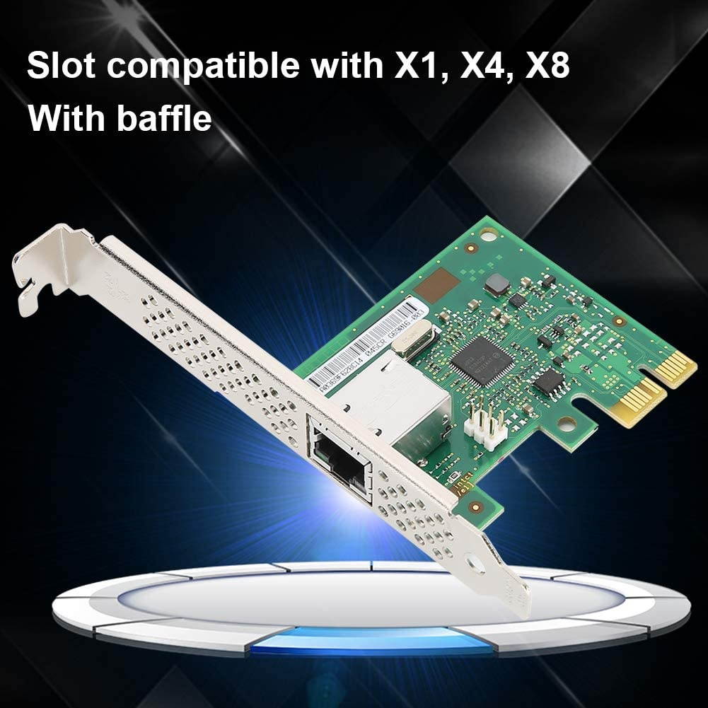 Zopsc Network Card, Server Network Card, PCIE x1 Gigabit Network Adapter Computer Accessory, for Intel I210AT Chip, with 2 LED Indicators