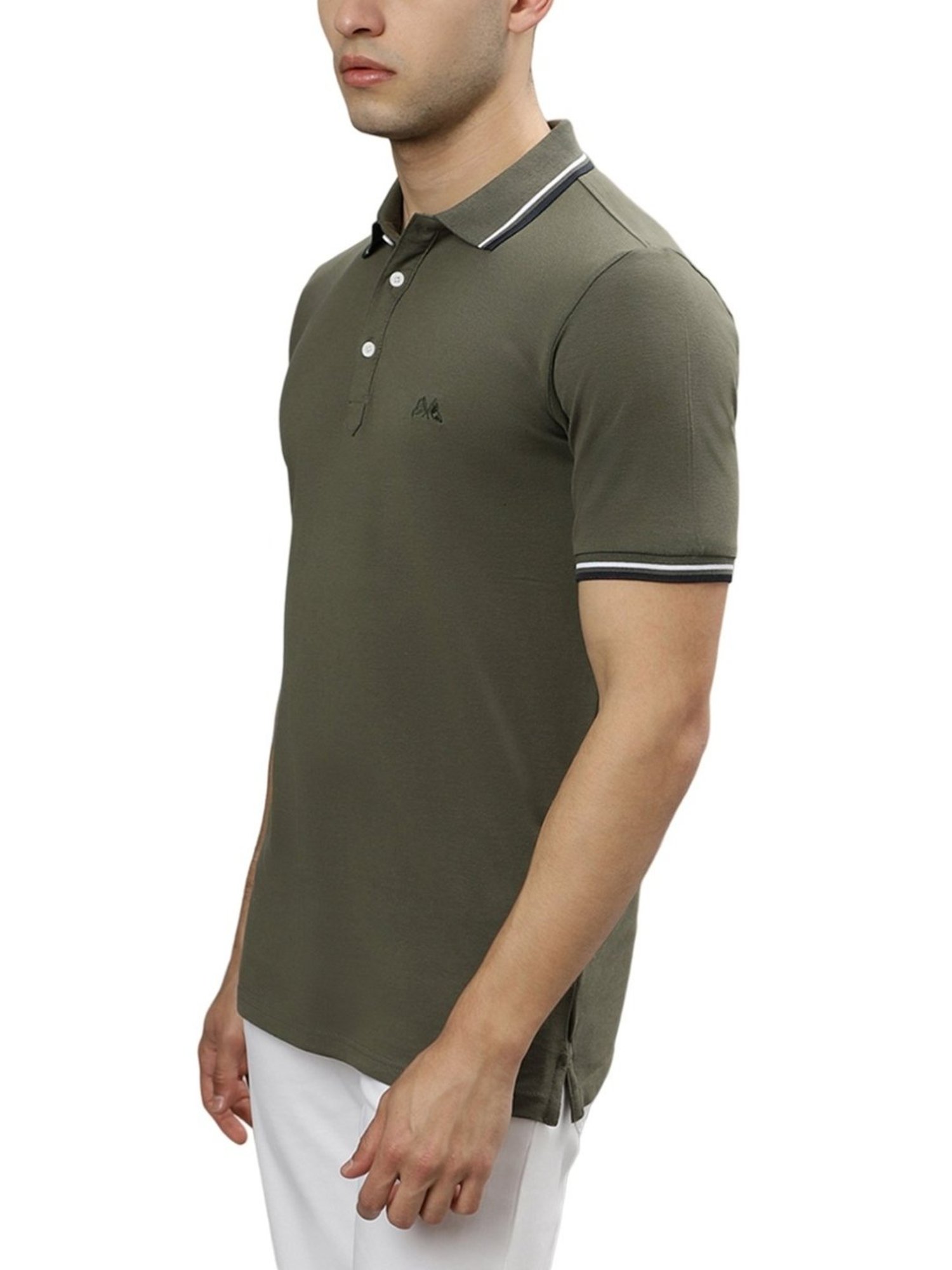 Lindbergh Green Cotton Regular Fit Polo T-Shirt