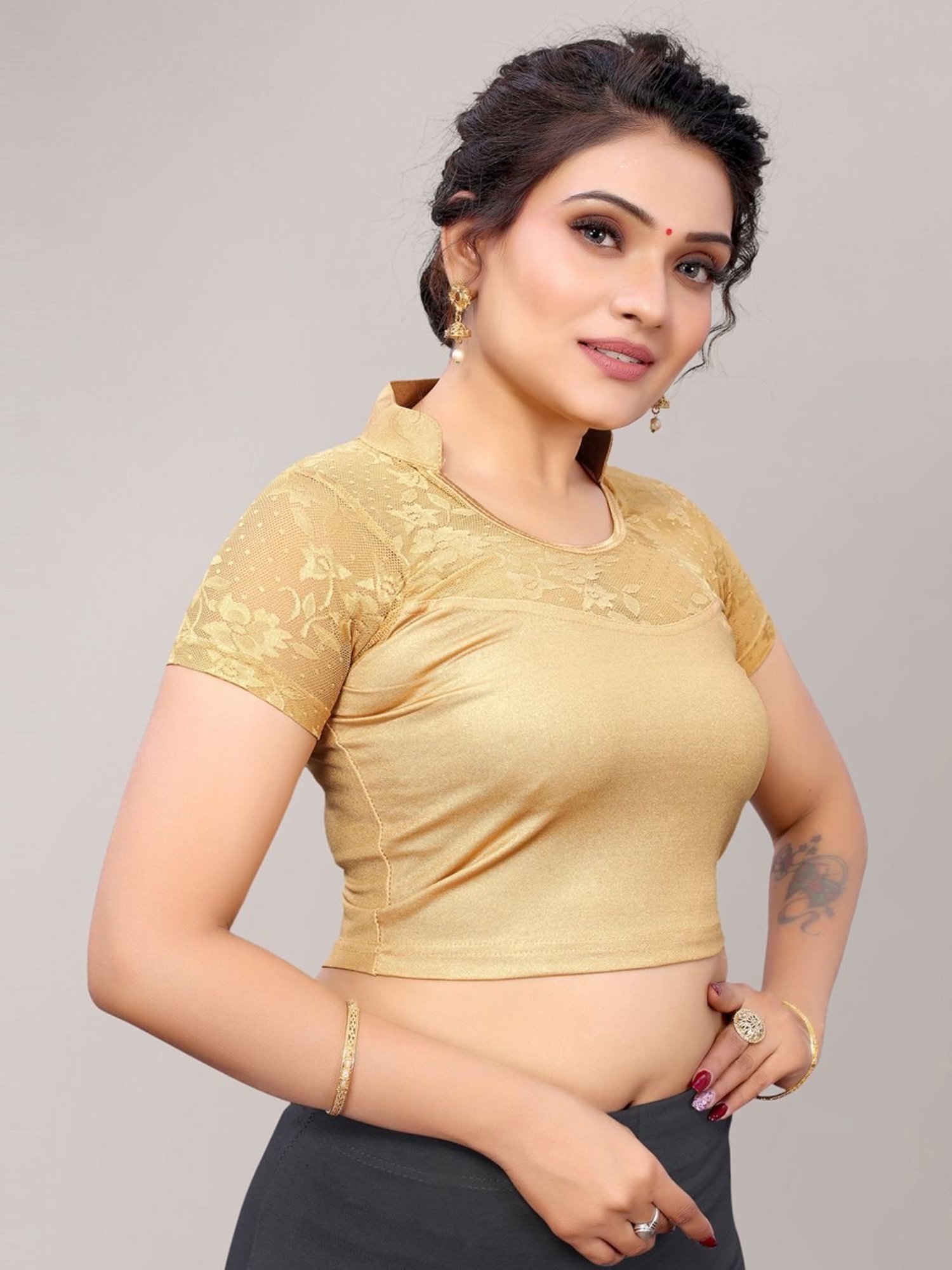 Salwar Studio Red Embroidered Blouse