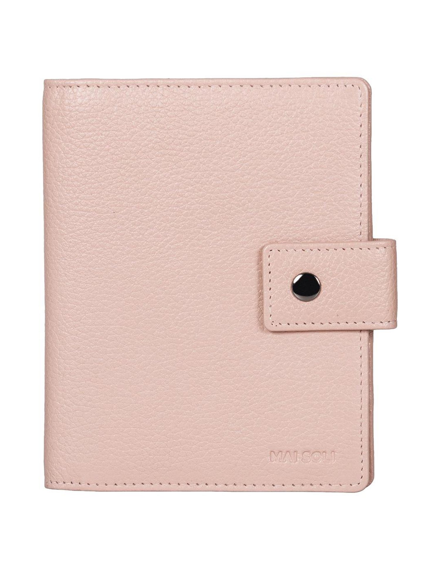 Mai Soli Nomad Nude Pink Formal Leather Passport Wallet for Unisex