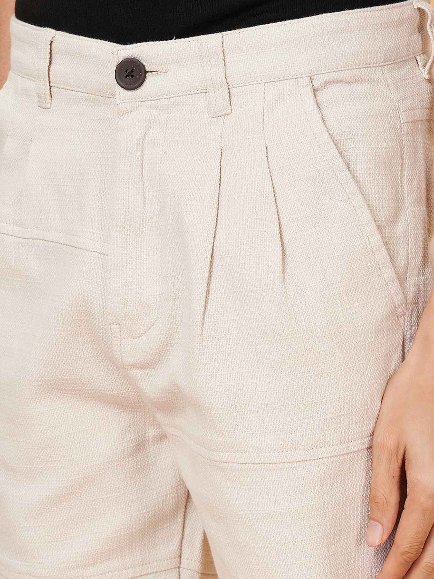 7 Alt By Pantaloons Khaki Cotton Slim Fit Shorts