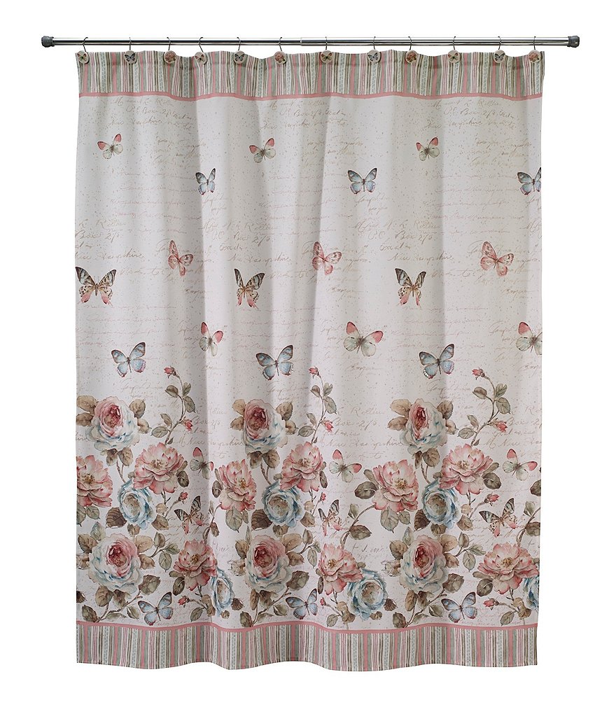 Avanti Linens Butterfly Garden Shower Curtain