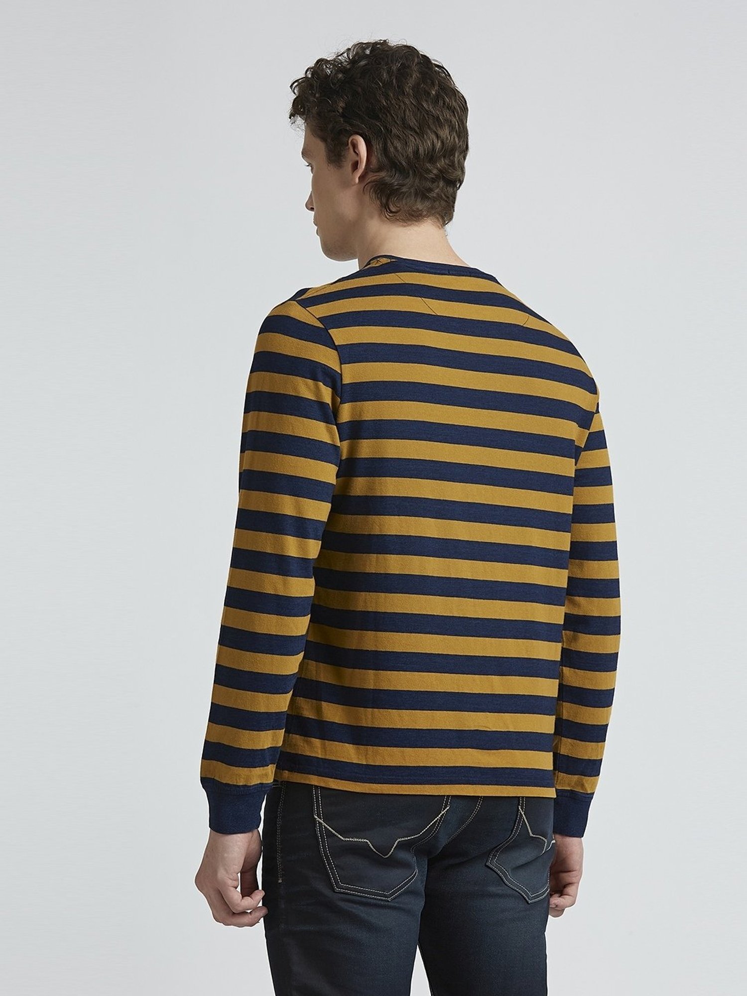 Pepe Jeans Brown Cotton Slim Fit Striped T-Shirt