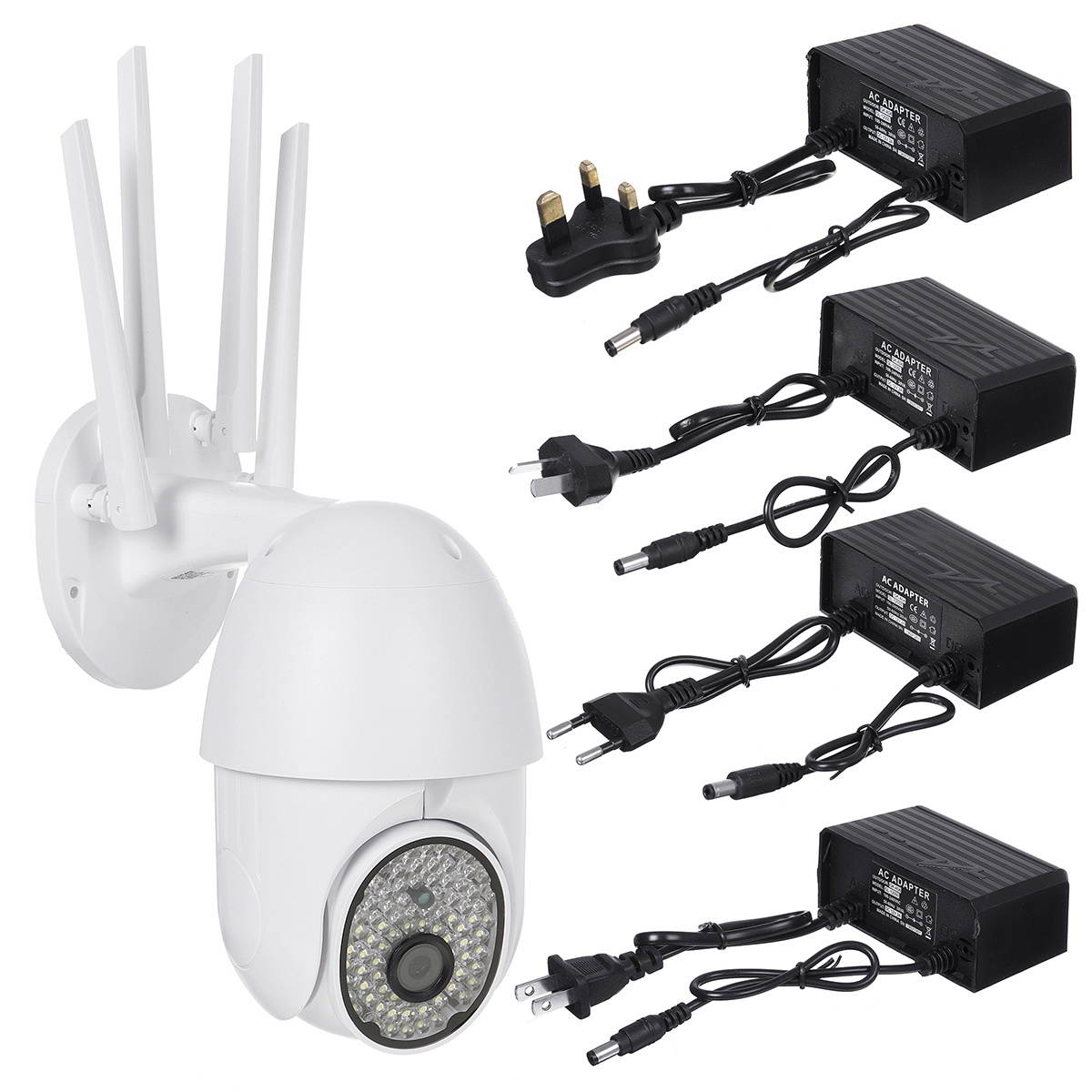 88LEDs 1080P WIFI IP Camera Night Vision Two Way Intercom Wireless Outdoor CCTV HD PTZ Smart Home Security 360&deg; IR Monitor-UK Plug