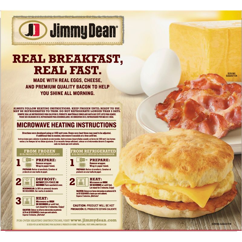 Jimmy Dean Bacon Egg & Cheese Frozen Biscuit Sandwiches - 4ct
