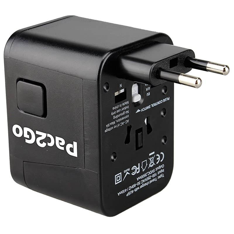 Universal Travel Adapter with Quad USB Charger AllinOne SurgeSpike Protected Electrical Plug with Fast Charging USB Ports International Power Socket works in 192 Countries 4XUSB