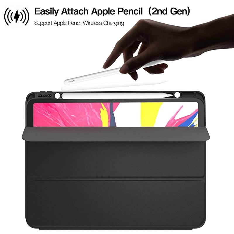 for iPad Pro 129 Inch 2018 Full Body Protective Rugged Shockproof Case with iPad Pencil Holder Auto SleepWake Support iPad Pencil Charging for iPad Pro 129 Inch 3rd Gen Black