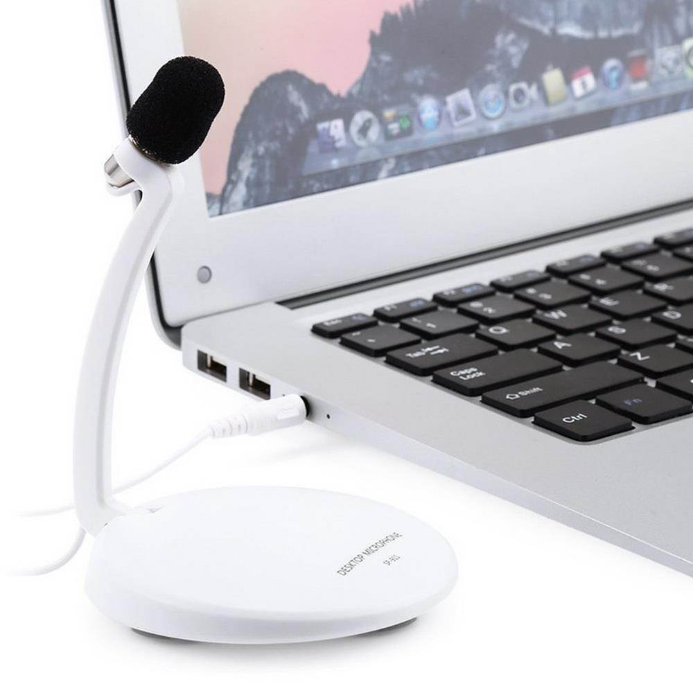 axGear Desktop Microphone 3.5mm Audio Jack w/ Tie-clip for PC Laptop Notebook Skype Voice Record White