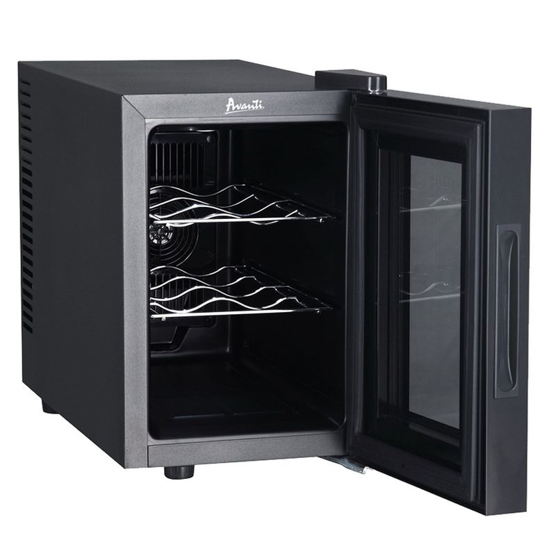Avanti EWC6C1B 6 Bottle Capacity 2 Wire Rack Shelf Countertop Thermoelectric Adjustable Temperature Wine Beverage Refrigerator Cooler