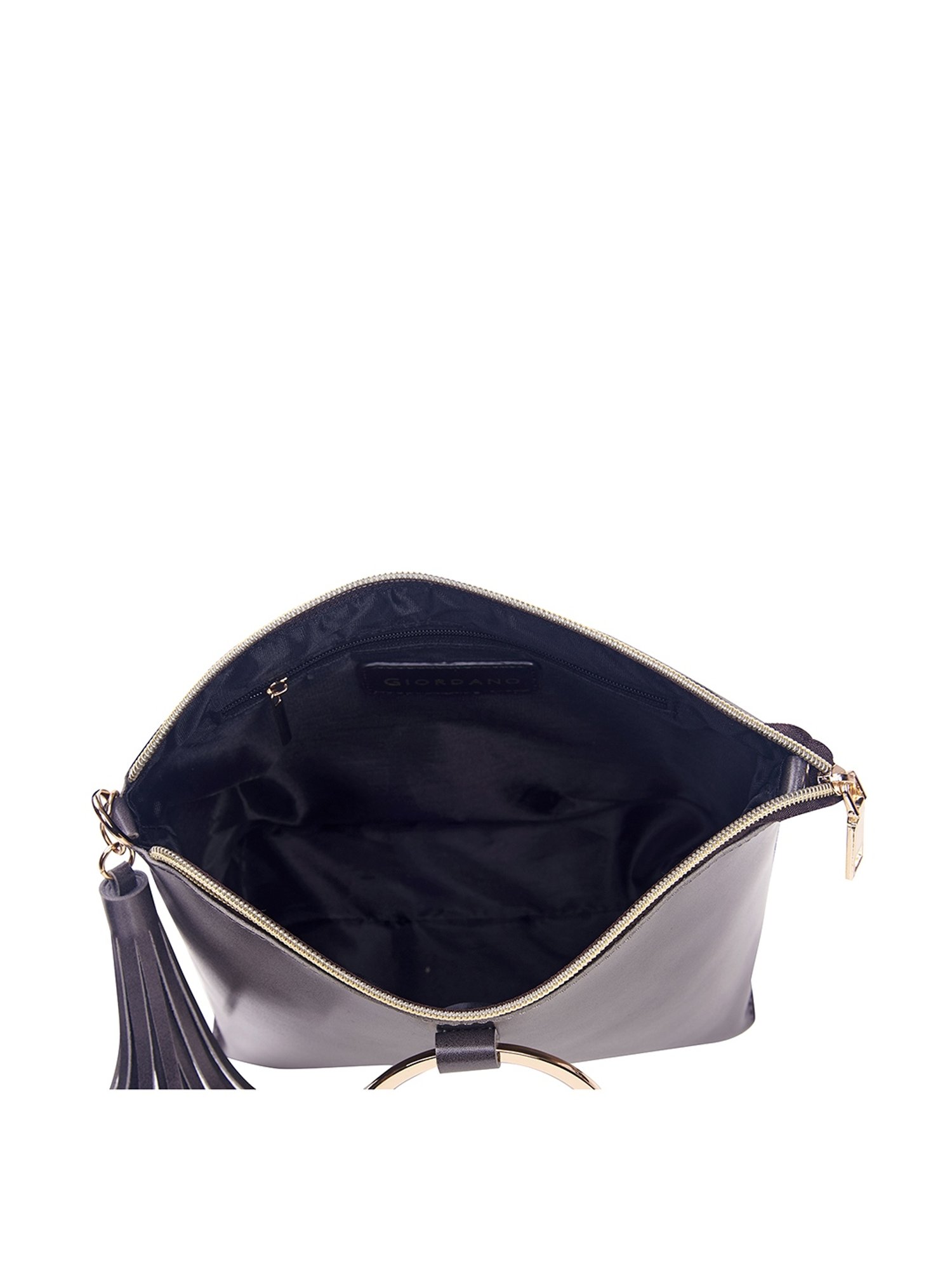 Giordano Grey Textured Medium Sling Handbag