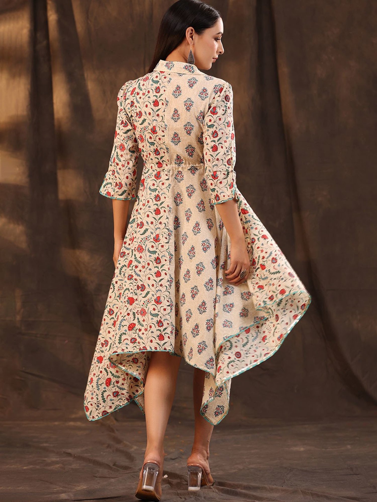 Saffron Threads Red Ethnic Dresses