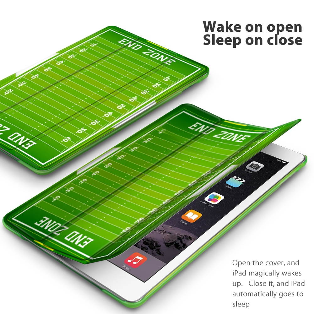 iPad Air 1 Case - Slim Lightweight Shell Smart Cover Stand, Hard Back Protection with Auto Sleep Wake for Apple iPad Air 1 (Football)