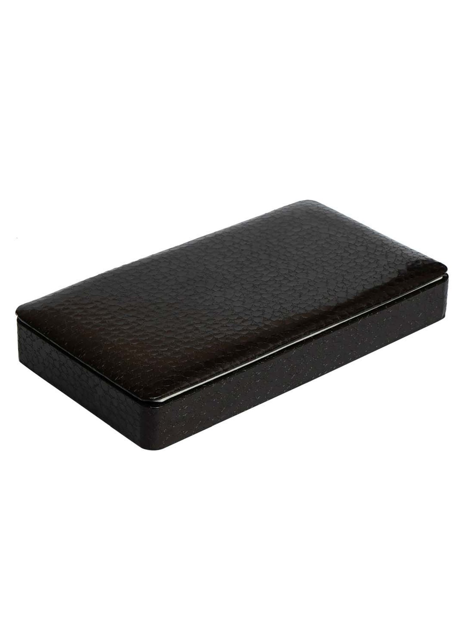 eCraftIndia Black Leather Rexine Multipurpose Organizer Box - Set of 1
