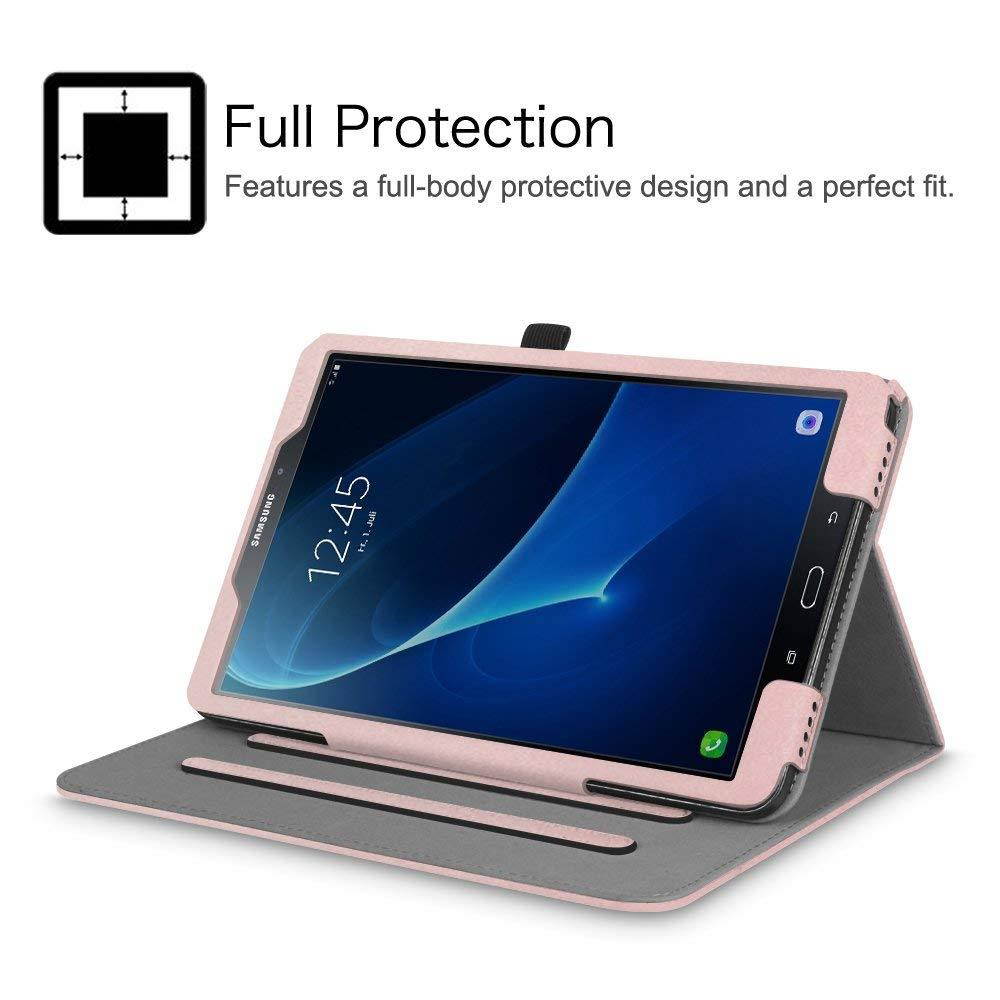 Fintie Samsung Galaxy Tab A 10.1 Case, [Corner Protection] Multi-Angle Viewing Stand Cover with Packet Auto Sleep/Wake for Tab A 10.1 Inch (NO S Pen Version SM-T580/T585/T587) Tablet, Rose Gold
