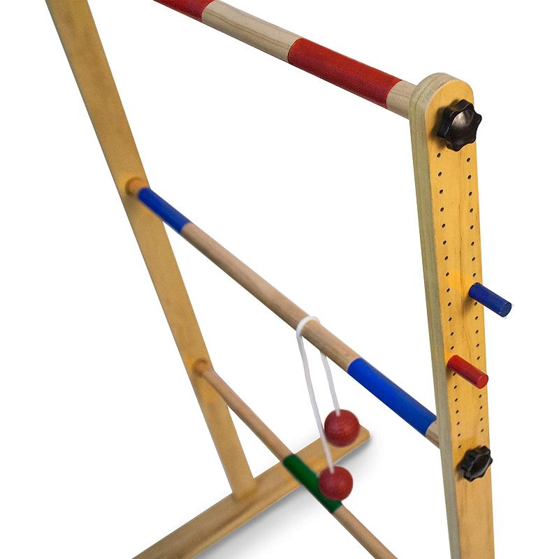 YardGames Backyard Outdoor Durable Wooden Double Ladder Toss Game Set with Reinforce Nylon Carrying Case Bag, Red/Blue (2 Pack)