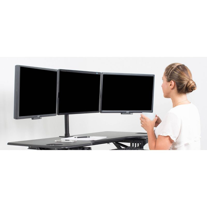 Triple Monitor Desk Mount Black - Rocelco