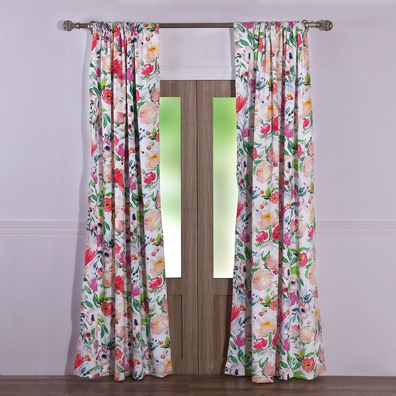 Barefoot Bungalow Blossom 2-Piece Window Curtain Panel - 42 x 84, Multicolored