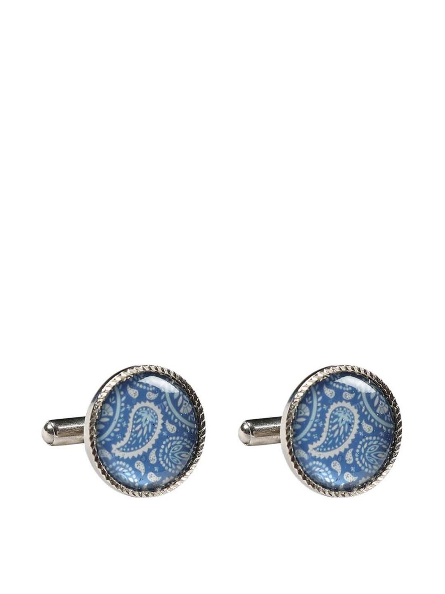Tossido Blue Printed Cufflinks