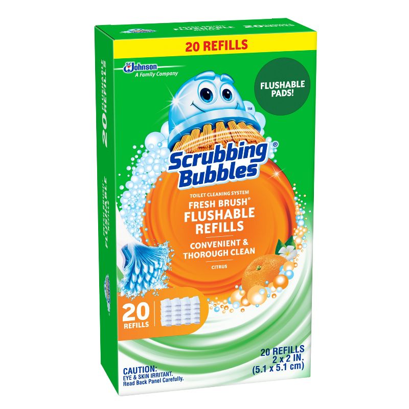 Scrubbing Bubbles Fresh Brush Toilet Cleaning System Flushable Refill - 20ct