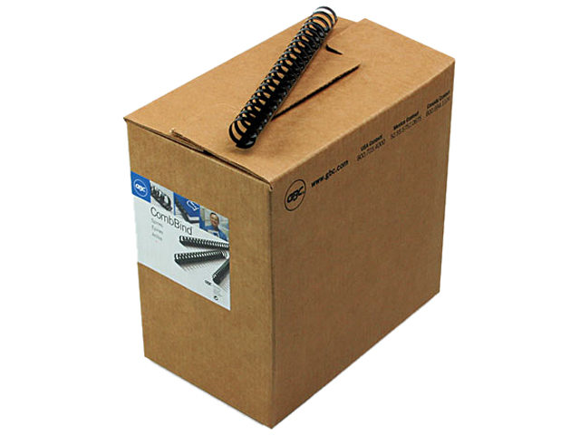 General Binding Corporation GBC4000118 Plastic Binding- 1in.Diameter- 200-Sht Cap- Black