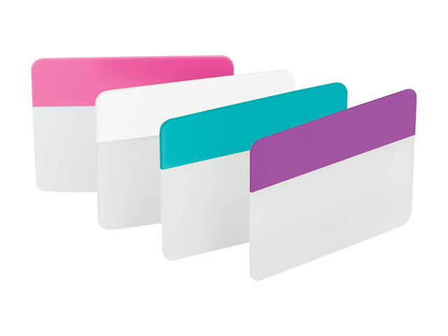 Post-it 686A-PWAV Angled Durable Tabs Assorted, 50 x 38 mm, 4/pk