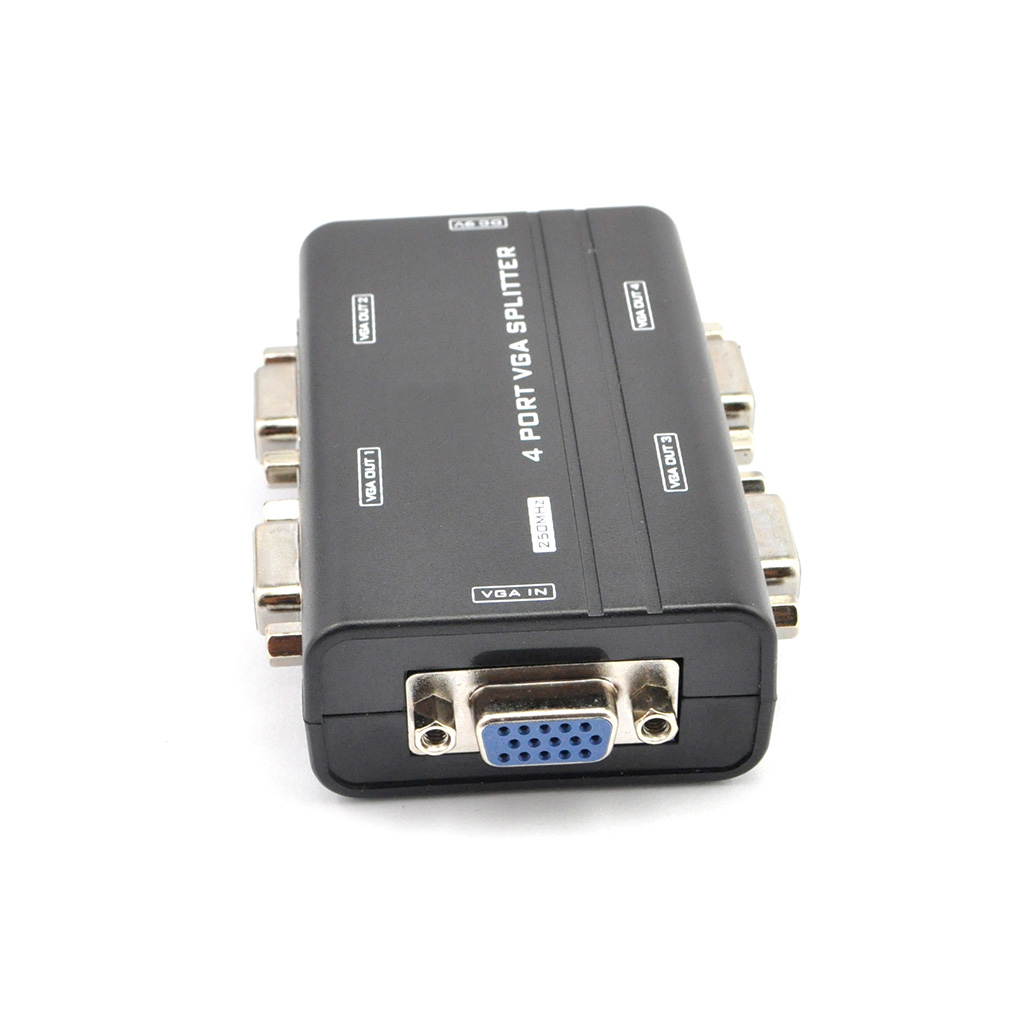 Mini 1 to 4 Port VGA Splitter Amplifier Video Monitor TV Projector Boosting 250M