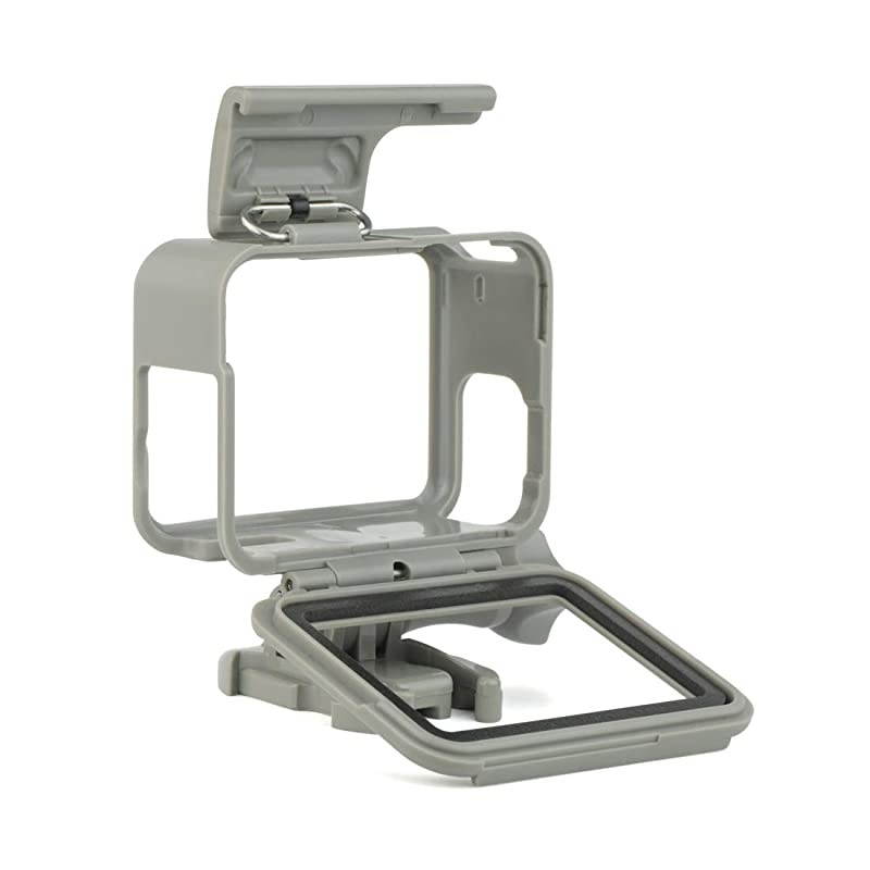 Frame Mount Housing Case for GoPro Hero 5 6 7 Black White Silver Hero 2018 Cameras Protective Housing with Buckle and Screw, All Slots Fully Accessible - Gray