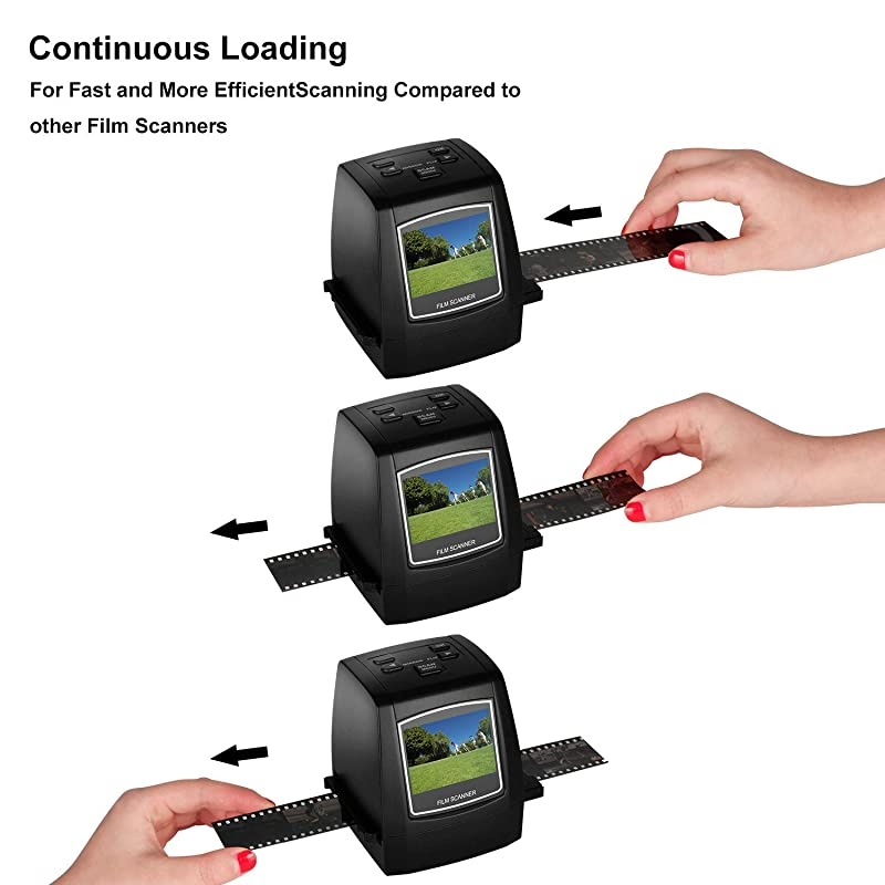 22MP Allin1 Film Slide Scanner Converts 35mm 135 110 126 and Super 8 FilmsSlidesNegatives to Digital JPG Photos Builtin 128MB Memory 24 LCD Screen