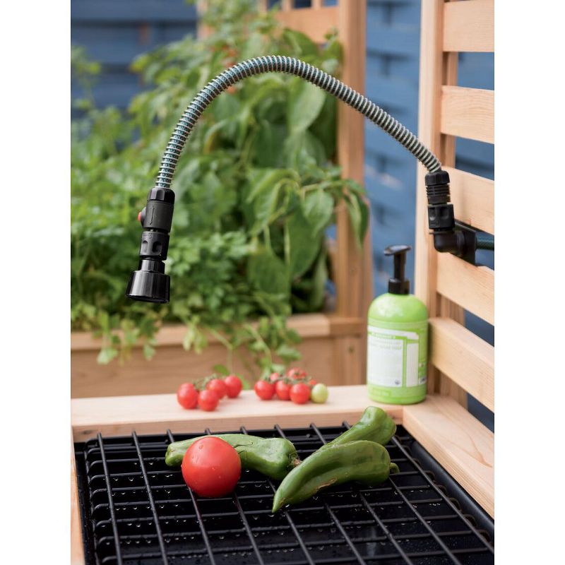 Galvanized Potting Bench Gray - Poly-Tex