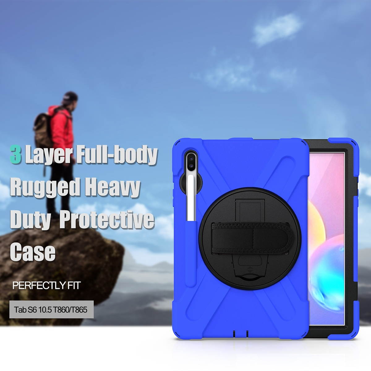1 Pc Tablet Cover Case Adjustable Anti-drop Shockproof Creative Protection Sleeve Protection Shell Protection Cover Protection Holder with Bracket Compatible with Samsung Galaxy Tab S6 SM-T860