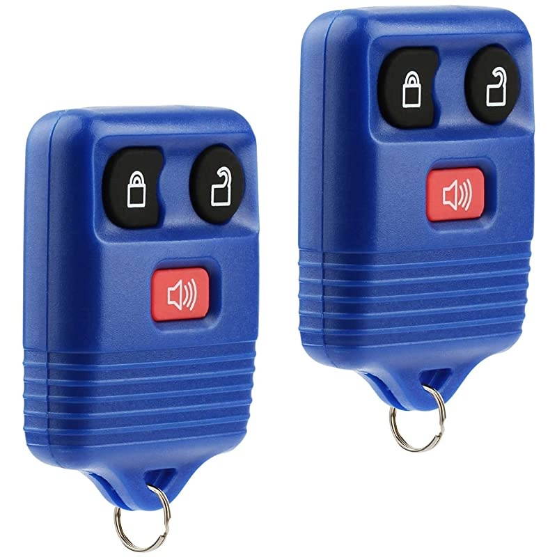 Fob less Entry Remote fits Ford, Lincoln, Mercury, Mazda F150 F250 F350 Escape Expedition Explorer Ranger Flex (Blue), Set of 2