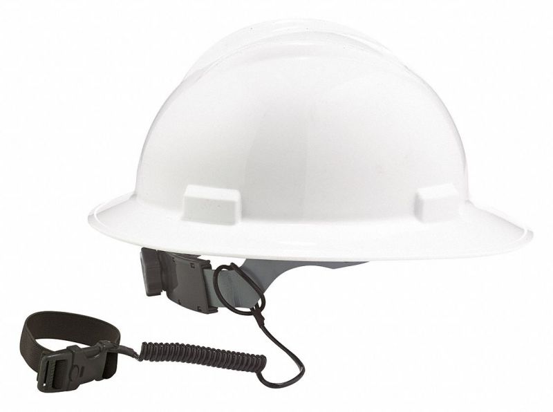 ERGODYNE 3157 Coil Hard Hat Lanyard,Buckle,18in. L