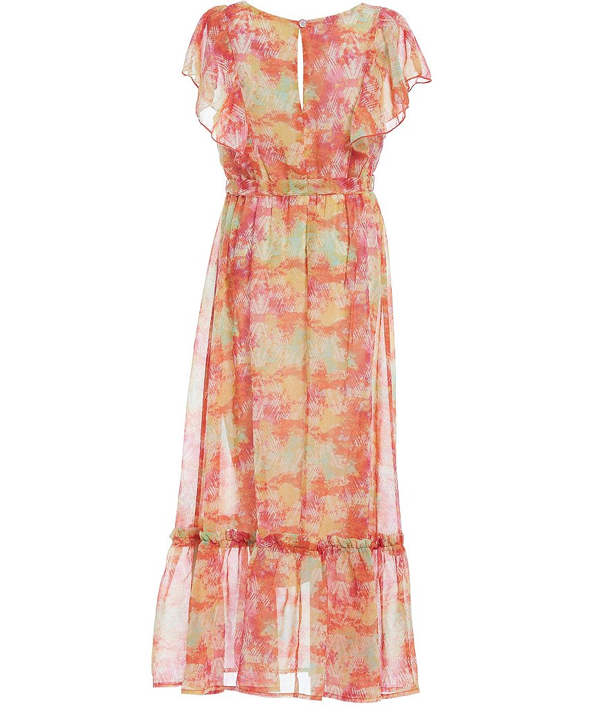 Bonnie Jean Big Girls 7-16 Tie-Dye Chiffon Tiered Maxi Dress