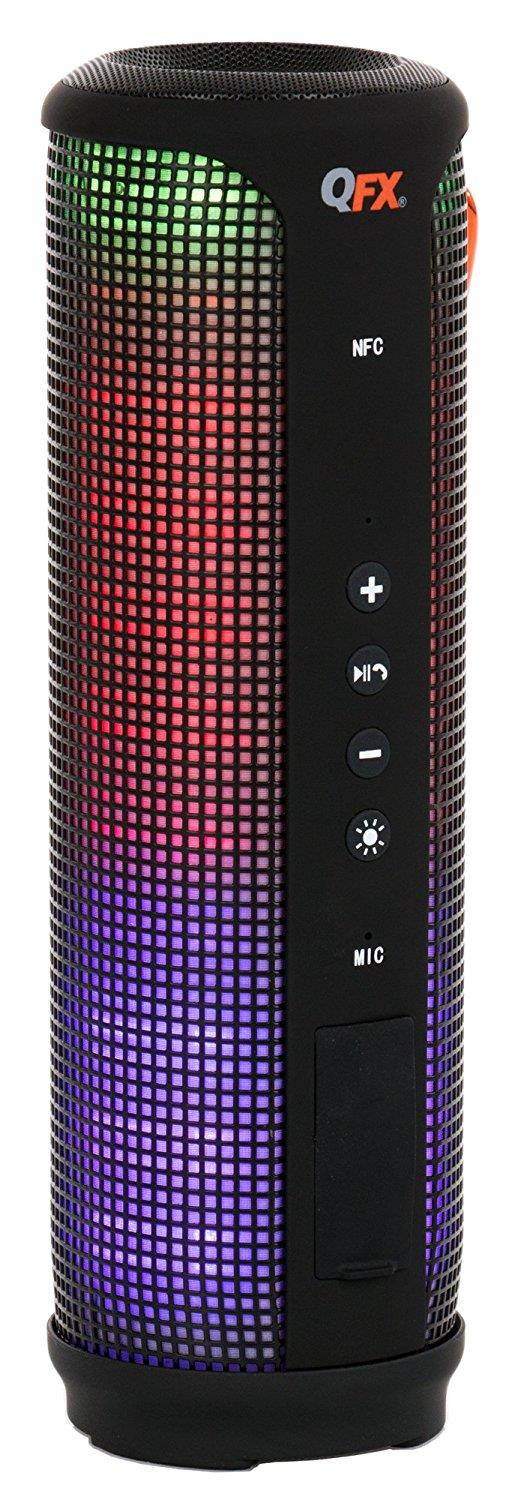 QFX BT-300 Sound Burst Pro Portable Speaker With Bluetooth/LED Lights/Mic (Black)
