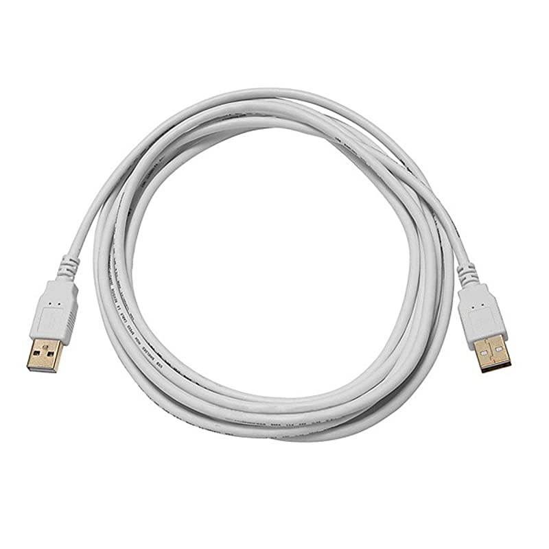 10ft USB 20 A Male to A Male 2824AWG Cable Gold Plated WHITE for Data Transfer Hard Drive Enclosures Printers Modems Cameras and More