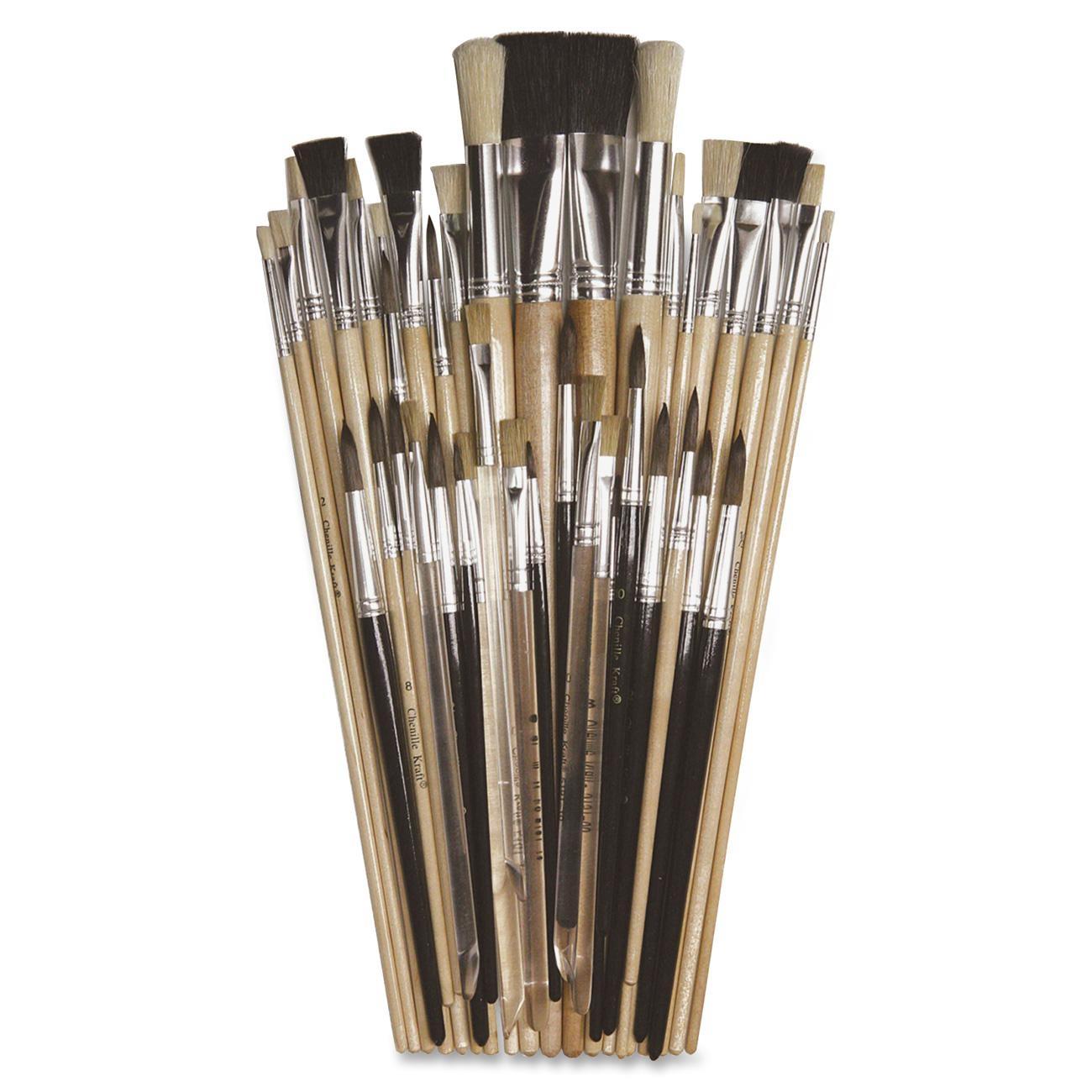ChenilleKraft Colossal Crafts Value Brush Assortment - 1 Brush(es) - Aluminum Ferrule - Assorted