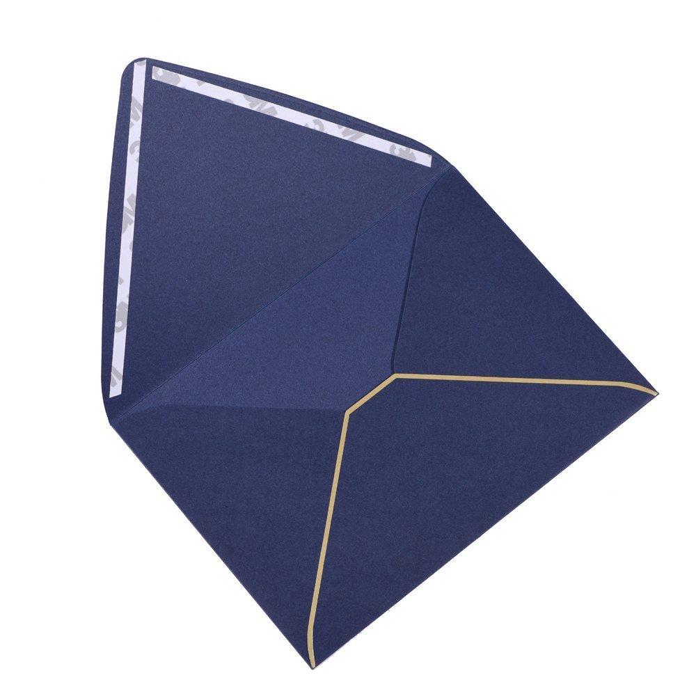 50 Pack, Size A7, 250GSM Luxury Invitation 5 x 7 Envelopes - For 5x7 Cards| Self Seal| Perfect for Weddings, Invitations, Photos, Graduation, Baby Shower| 5.25 x 7.25 Inches (Noble blue)