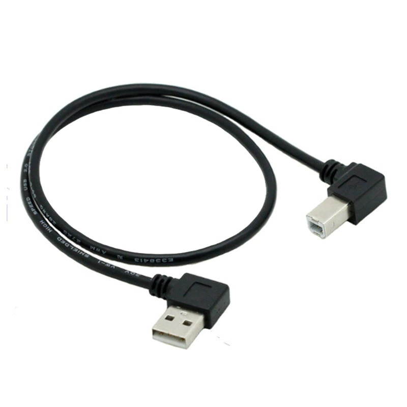 Right Angle  2.0 A Male to  B Male Type B BM Right Angle Printer Scanner 90 Degree Cable BM Angled Cable 50cm