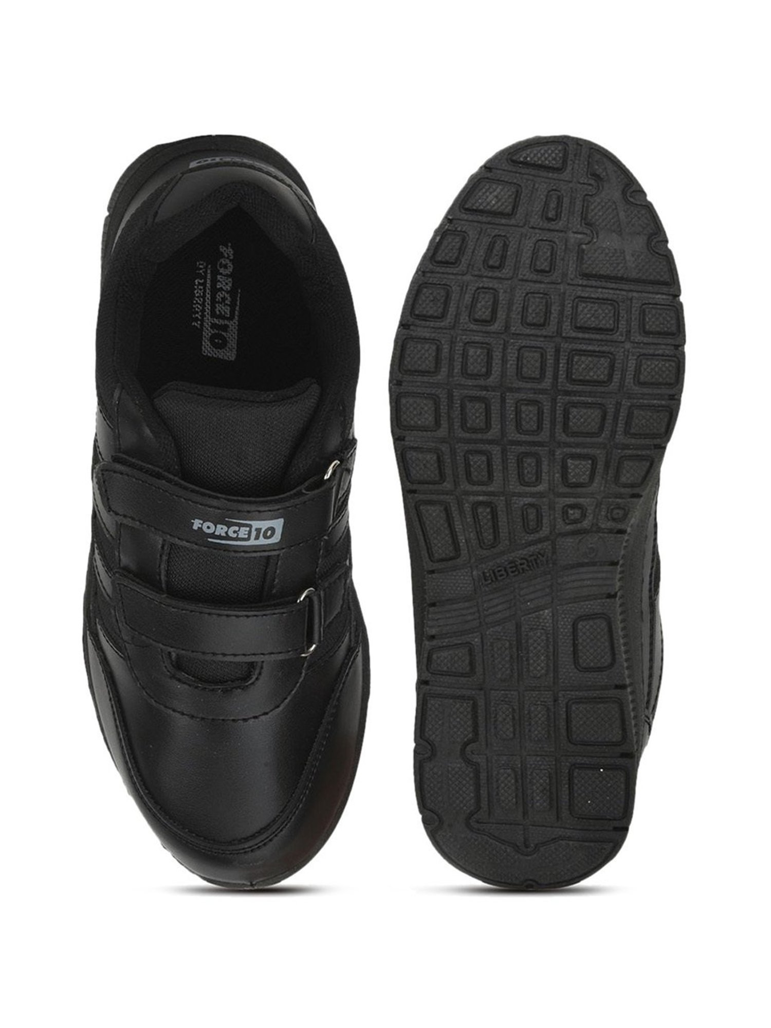 Force 10 GOLA-03 by Liberty Kids Black Velcro Shoes
