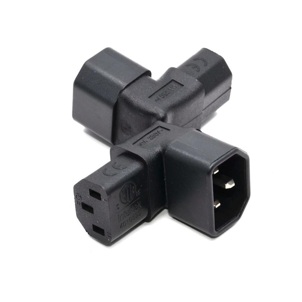 Right Angled IEC Convert Adapter, Down Angled IEC 320 C14 to C13 for TV Wall C13 TO C14