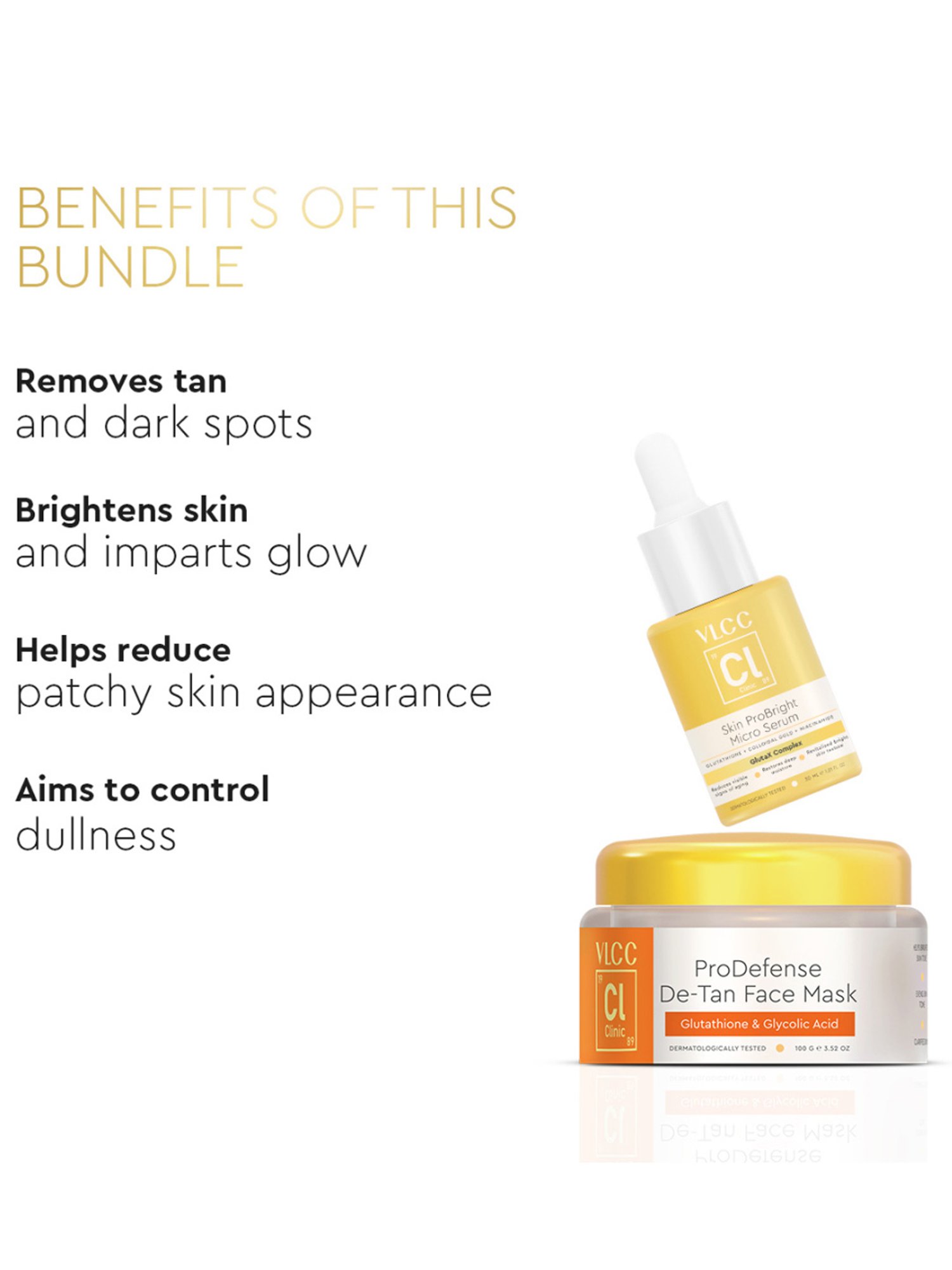 VLCC Clinic De-tan Face Mask & ProBright Micro Serum Combo