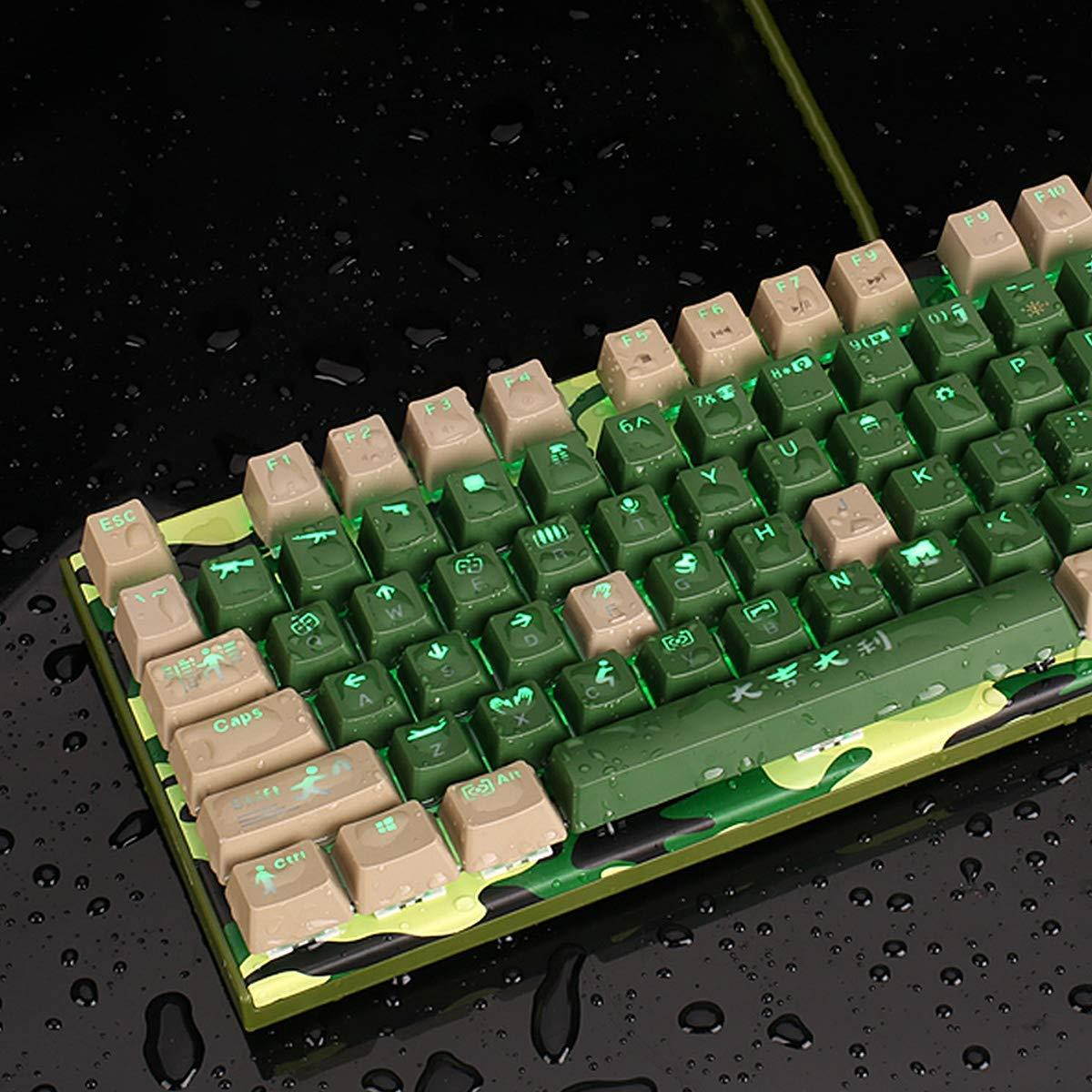 Merdia Mechanical Gaming Keyboard Wired Backlit OUTEM Red Switch Keyboard Full Size 104 Keys US Layout-Camouflage