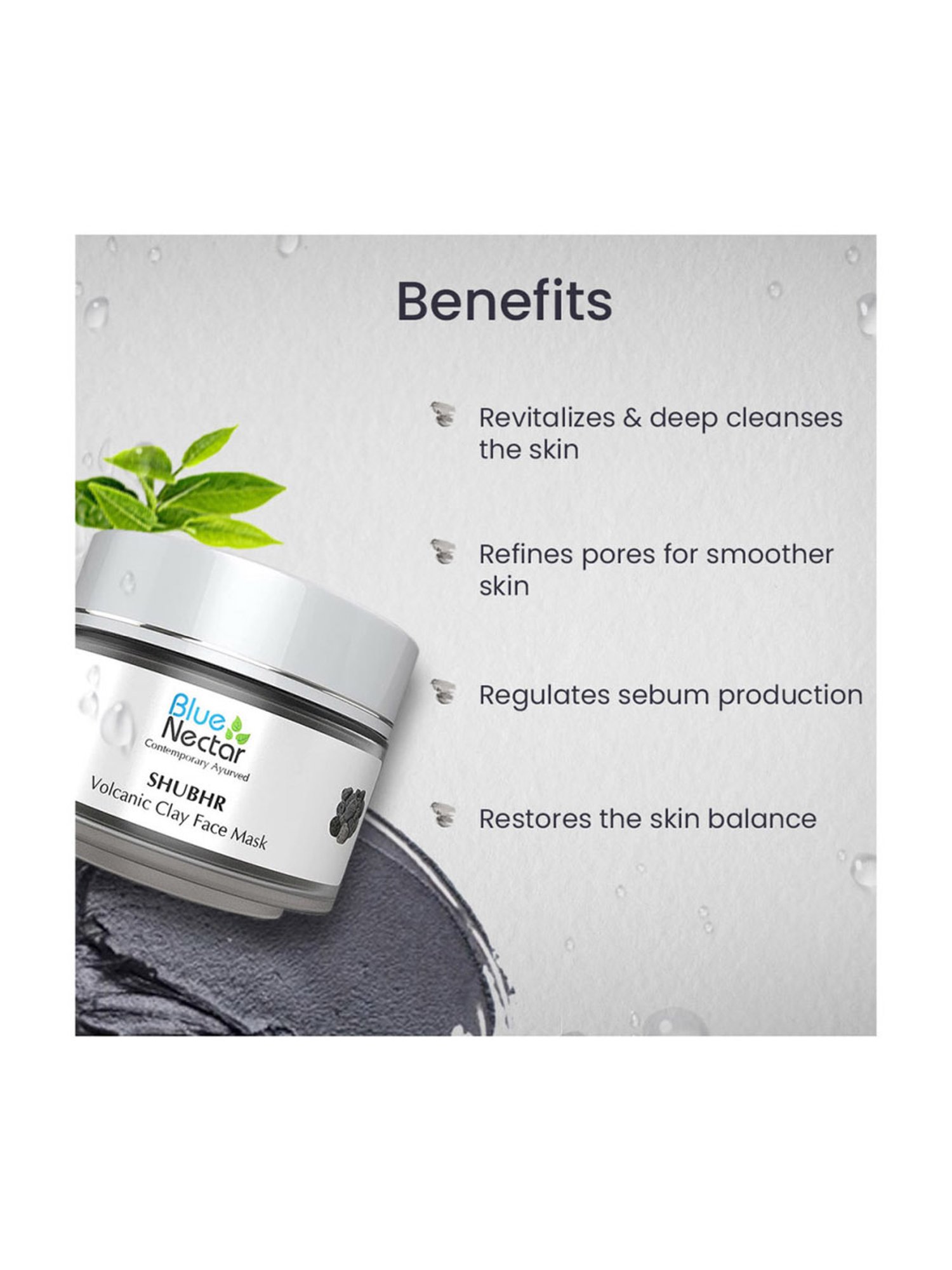 Blue Nectar Shubhr Volcanic Clay Face Mask - 50 gm