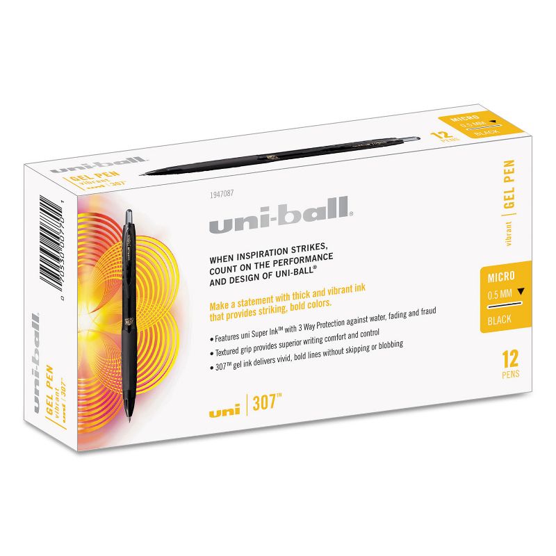 SANFORD 307 Gel Pen .5mm Black Ink Dozen 1947087