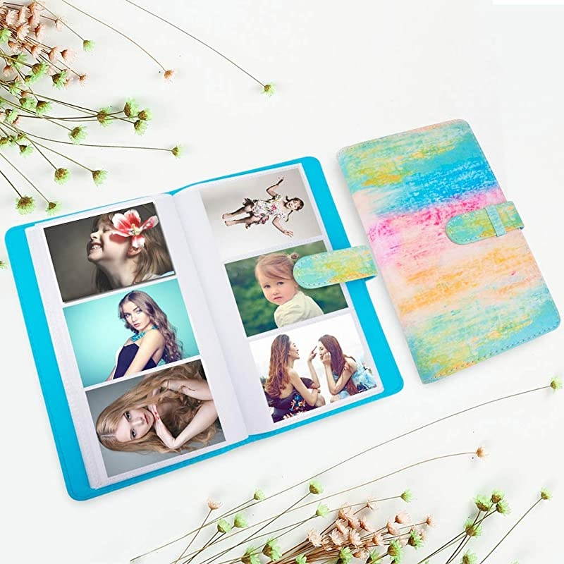 Mini Photo Album Compatible with Fujifilm Instax Mini 7s 8 8+ 9 25 26 50s 70 90 Film Polaroid PIC300 Z2300 Film Watercolor