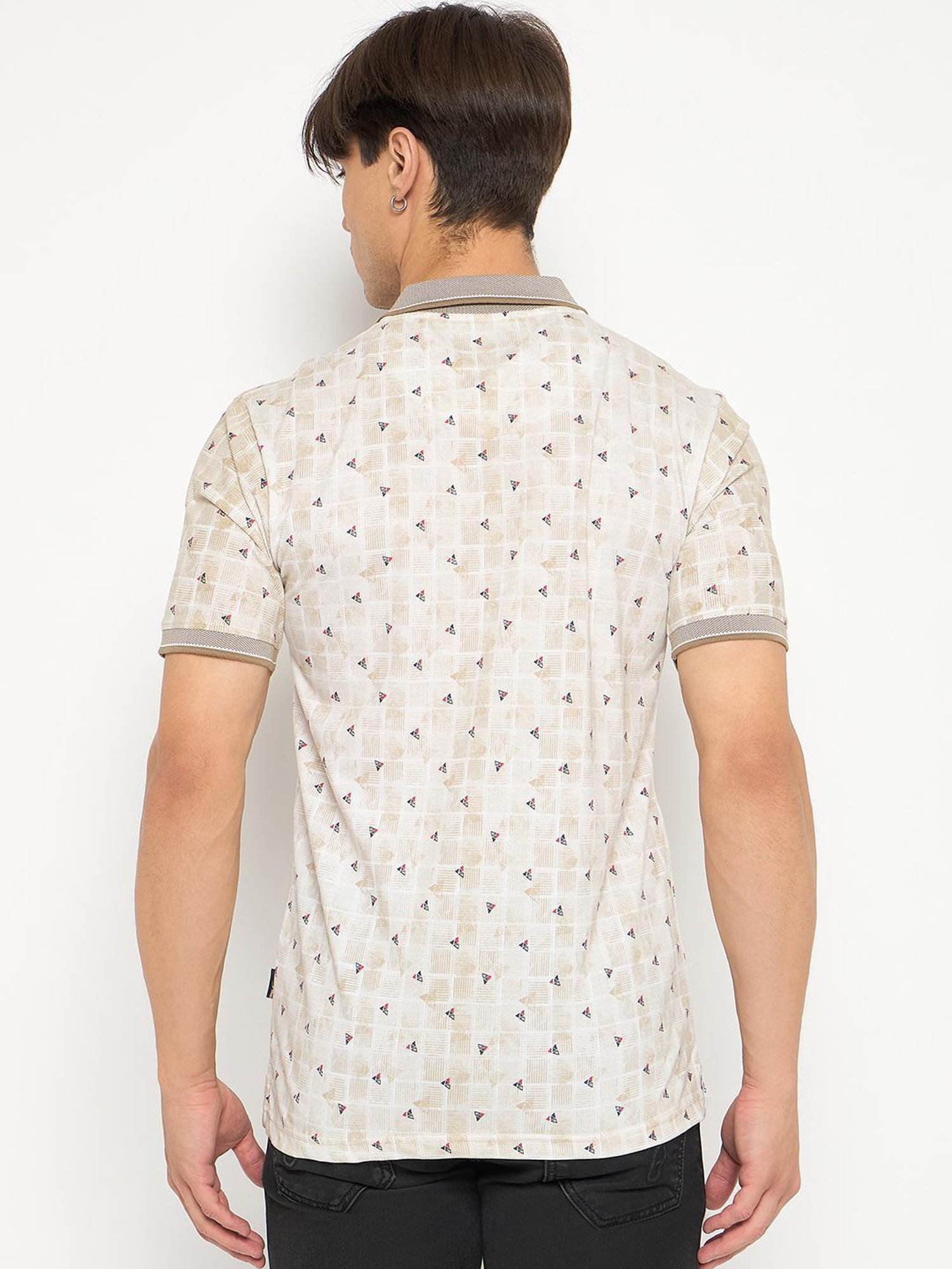 Duke Beige Regular Fit Printed Polo T-Shirt