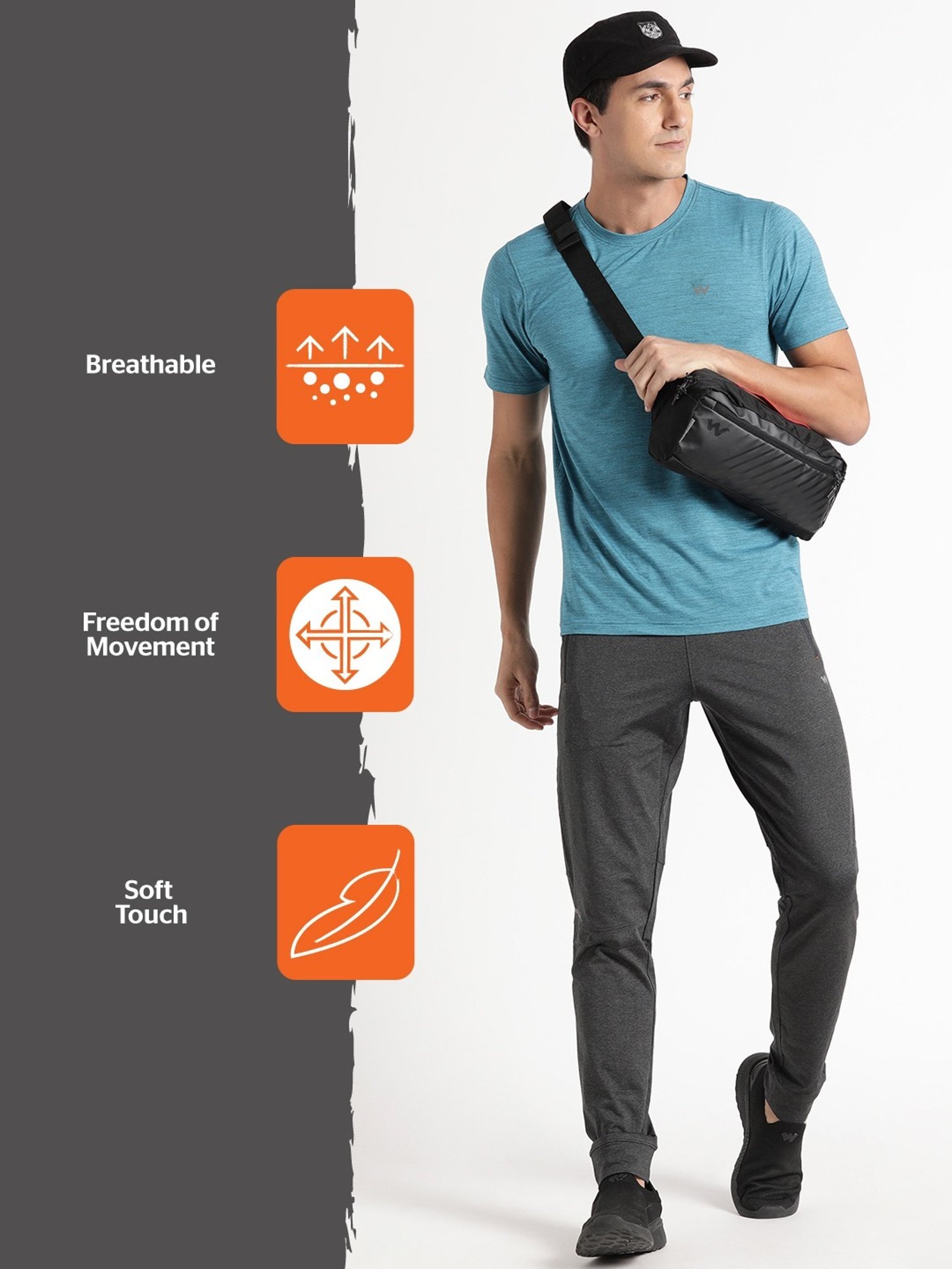 Wildcraft Grey Regular Fit Trackpants