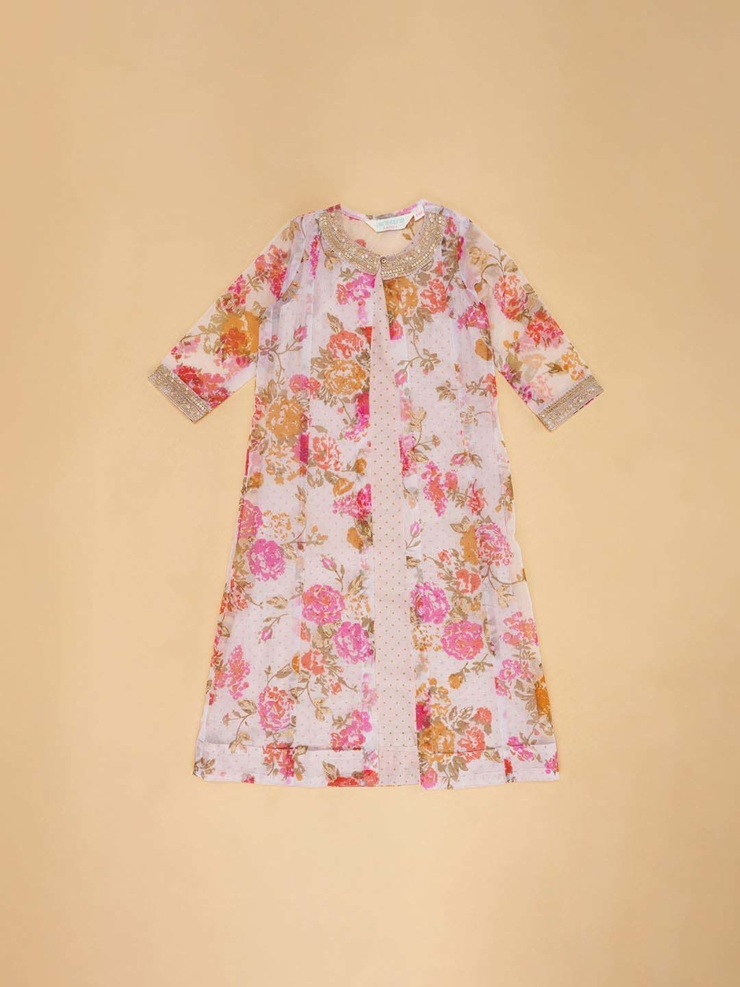 Many Frocks Kids Red Solid Dress